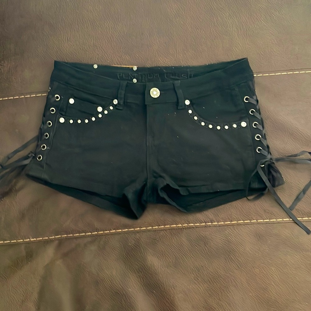 Sexy Rhinestone Black Shorts